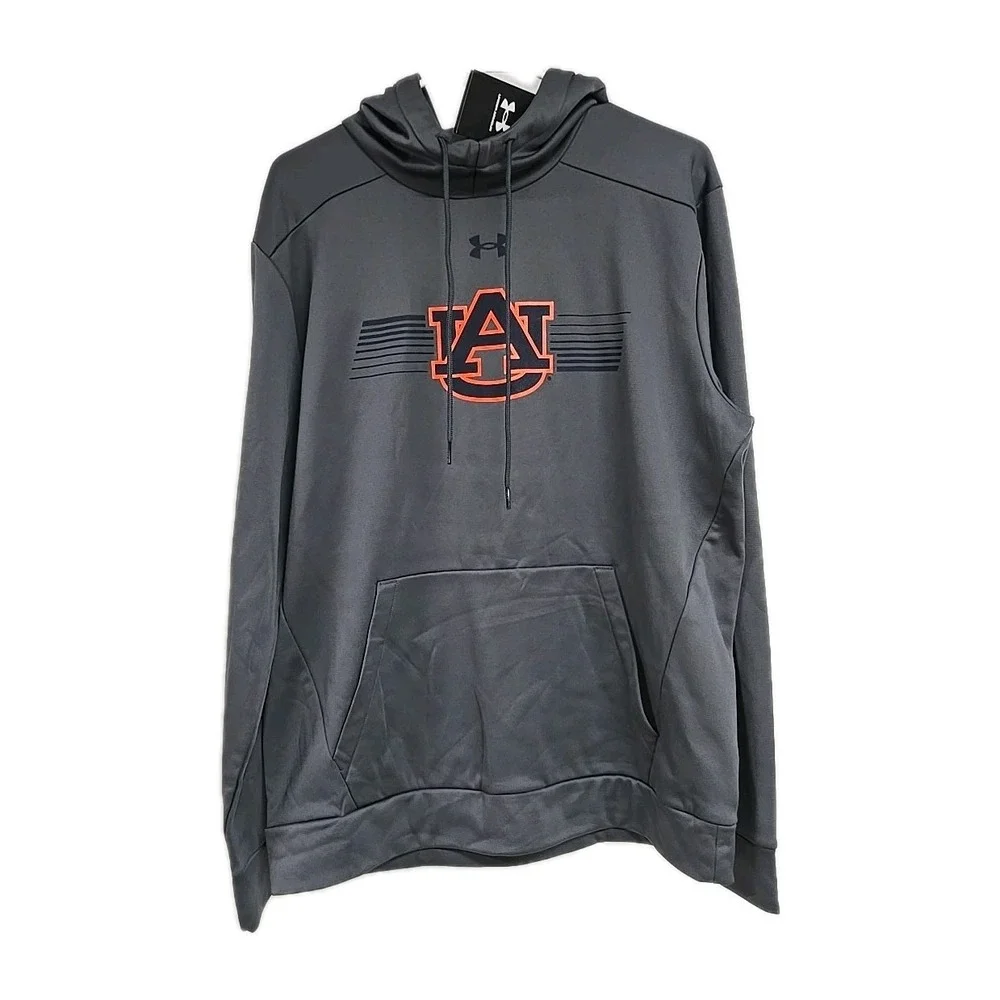 Under Armour AU Auburn Tigers  Pullover Hoodie Sweatshirt Gray‎ Men's Size L NWT